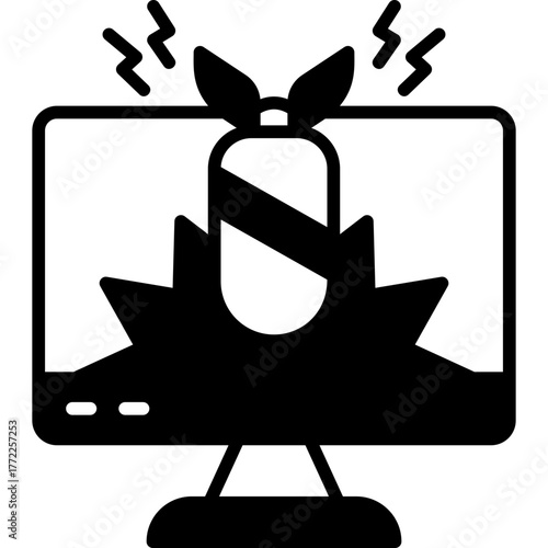 Cyber Attack Solid Icon