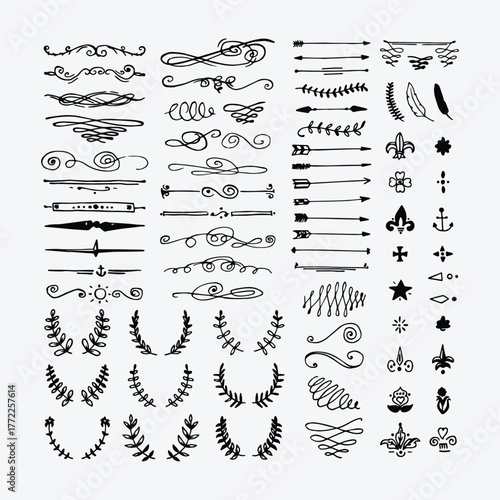 Antique Sketch Style Design Elements