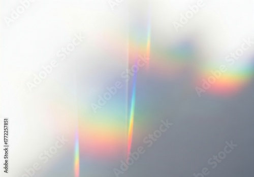Rainbow light dispersion on a gray surface