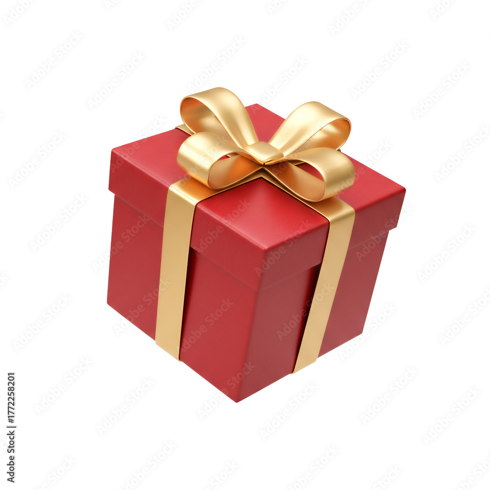Obraz premium gift box with red ribbon, Christmas gift box, Valentine celebration gift box