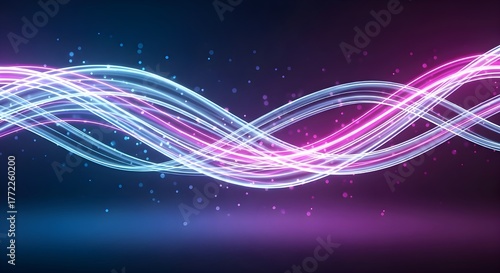 Abstract Neon Flowing Wave Light Background