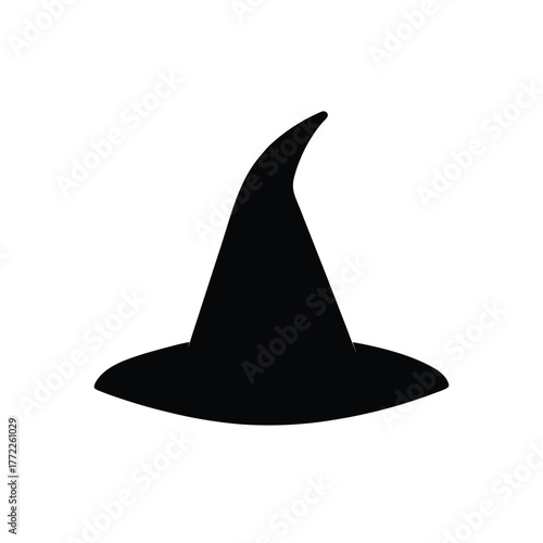 Classic Witch Hat Icon Costume Prop Accessory Halloween Symbol Black Silhouette