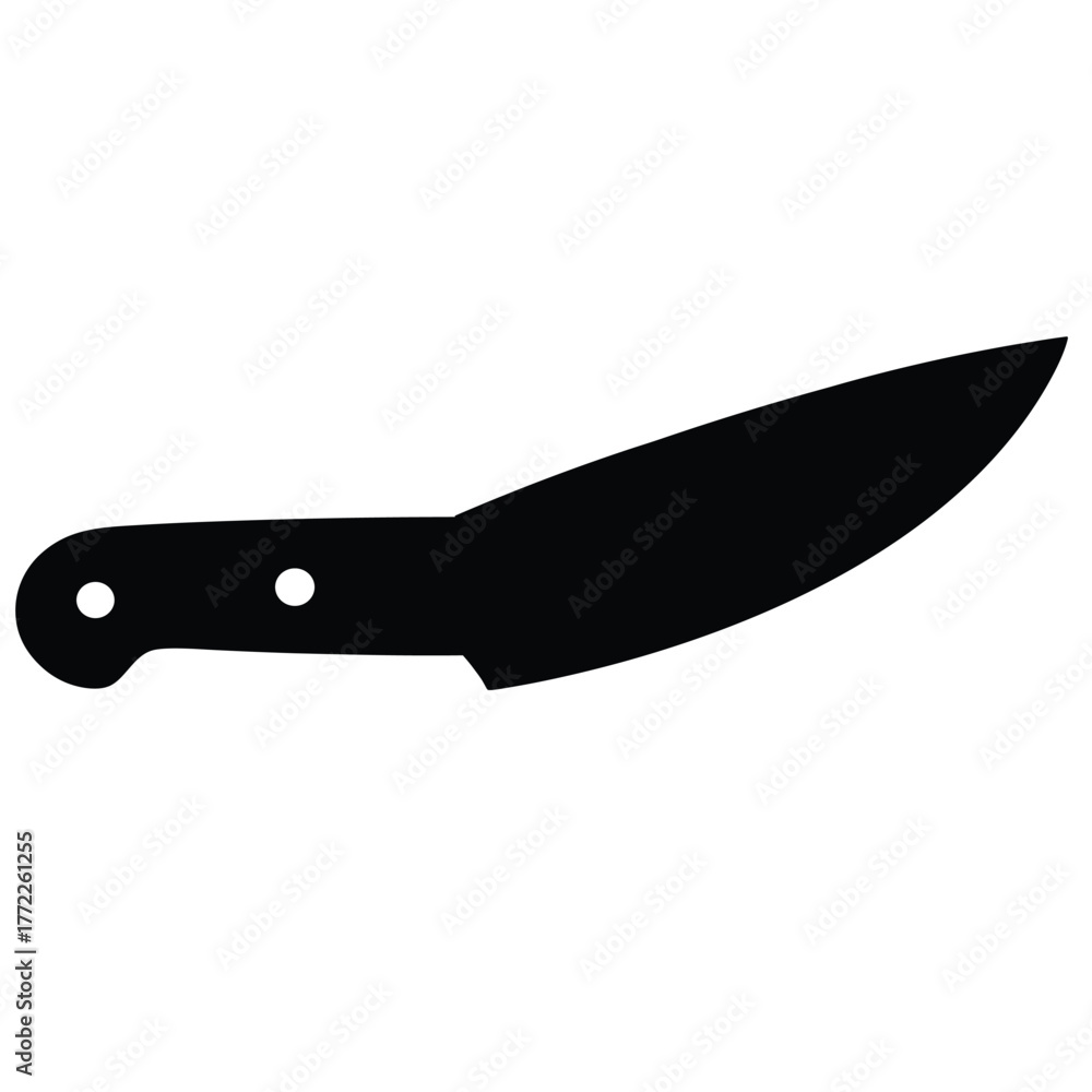 Obraz premium Sharp Kitchen Knife Silhouette Food Preparation Tool Culinary Implement