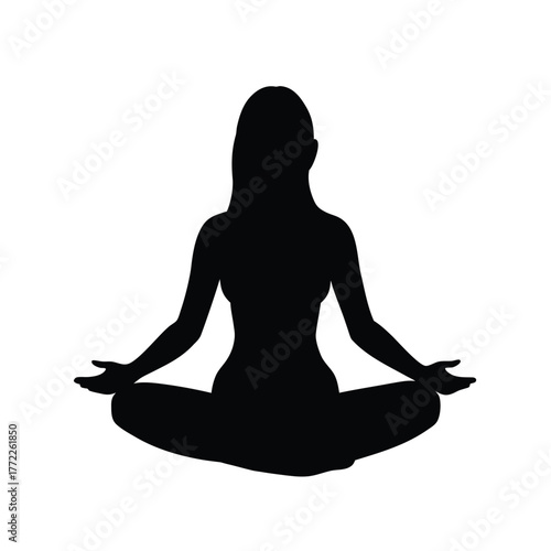 Woman Silhouette Meditation Yoga Silhouette Calm Relaxation Body Mind Spirit