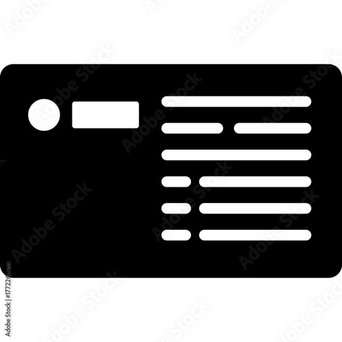 ID Card isolated on white background. Identification card icon. Business identity ID card icon template badge. Identification personal contact in flat style