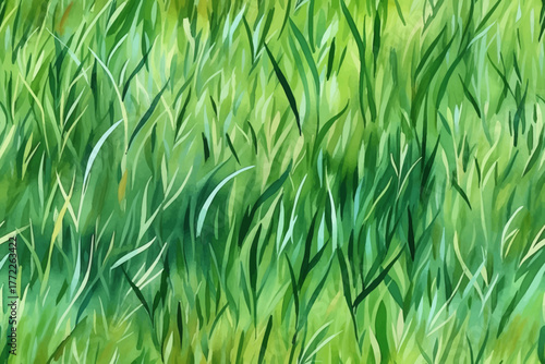 beautiful seamless tiled green grass vector texture for nature and background design concept