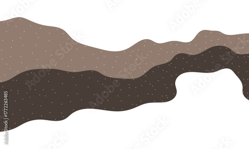 Sedimentary layers. Brown sand and soil strata	