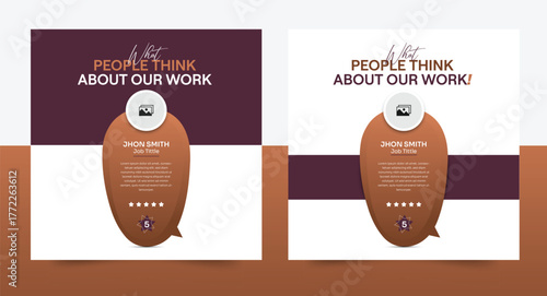 two different client feedback, review, rationg, comment, happy client template.