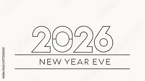New Year 2026celebration card symbol and happy text design vector 