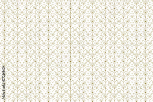 Elegant Geometric Gold Fan Pattern Wallpaper Background for Interiors, Design, and Decor