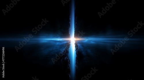 Crossroad of Light and Dark Blue Abstract Background