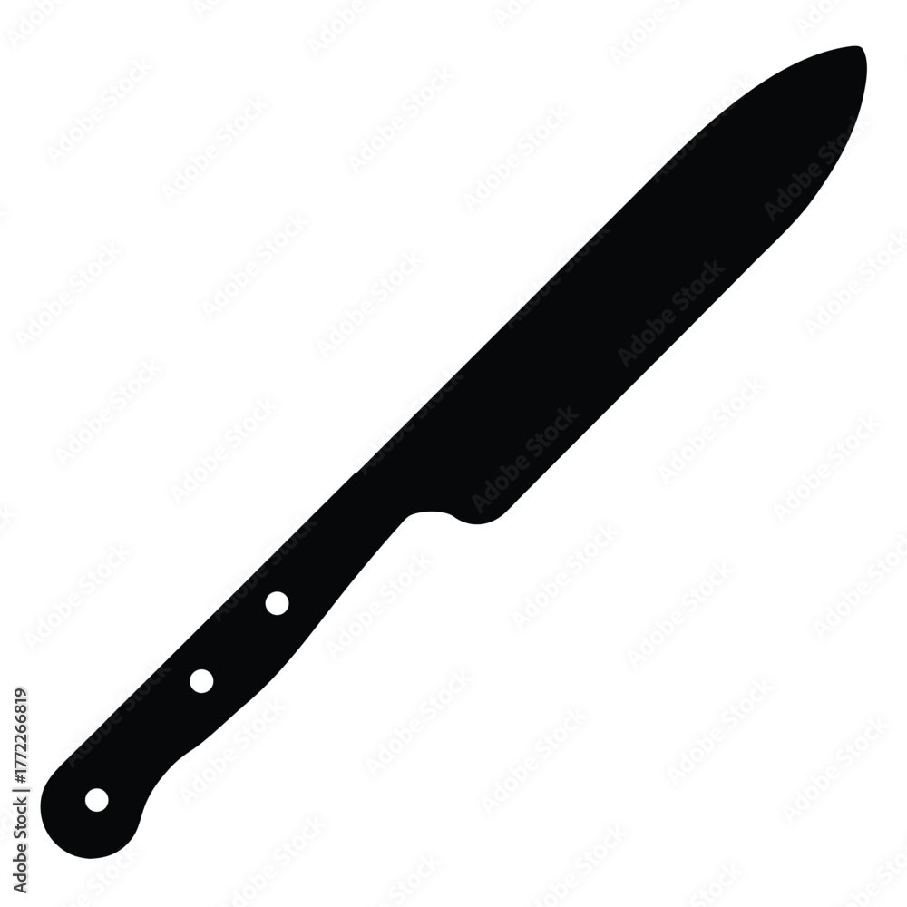 Fototapeta premium Knife Silhouette Kitchen Cutlery Sharp Blade Tool Cooking Restaurant Chef