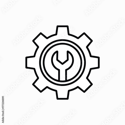 central gear a large gear with a wrench vector template