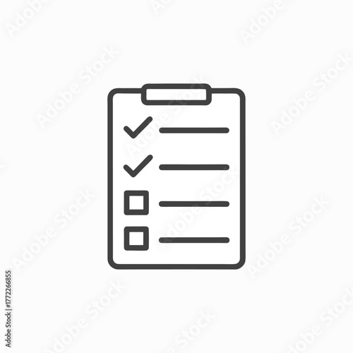 check list editable stroke outline icon vector template