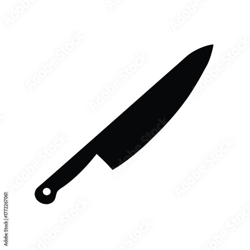 Chef Knife Silhouette Kitchen Tool Sharp Blade Cutlery Cookware Equipment Metal