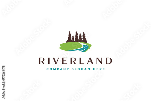 mountain design. illustration of mountains and pine trees.