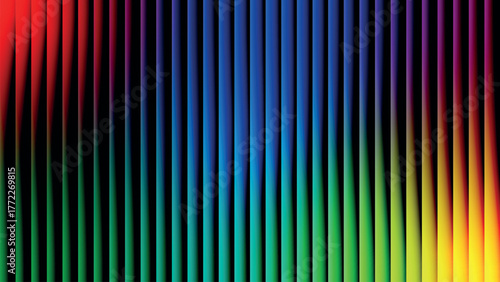 A vibrant spectrum of vertical color bands creates a rainbow effect