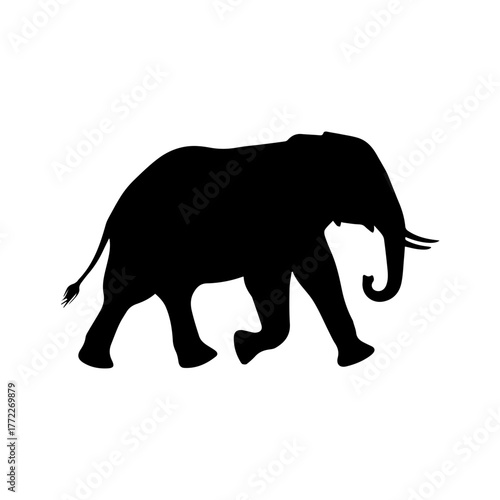 Running Elephant Silhouette Vector Art