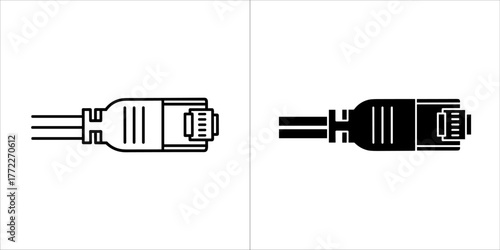 Close up of a network cable connector
