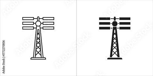 Communication tower with antennas