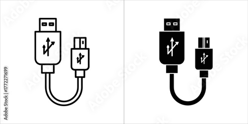 Usb and micro usb cable icon