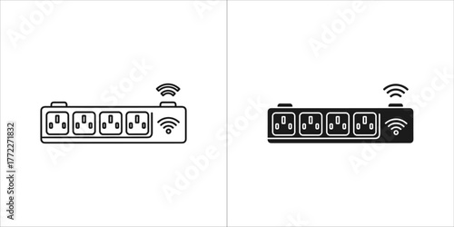 Smart power strip with wifi in vector format