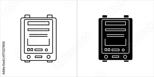 Smart water heater in vector outline style