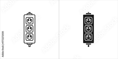 Vertical power strip with three outlets