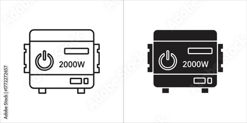 Power inverter icon, voltage converter