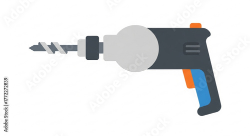 Illustration of a power drill tool for construction and home improvement projects diy and repair tasks at home