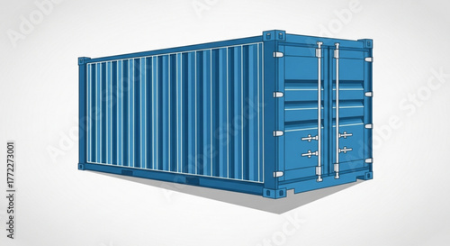 Blue shipping container cargo container freight container intermodal container iso container sea container