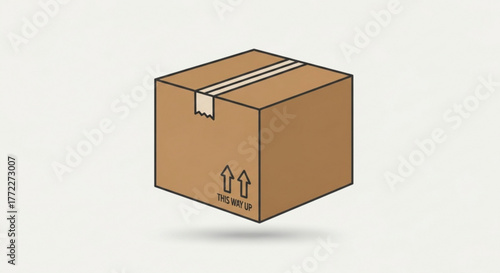 Cardboard box packaging design for shipping delivery and moving services vector illustration art