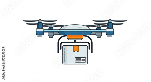 Drone delivery service concept for fast shipping and logistics modern aerial vehicle technology innovation