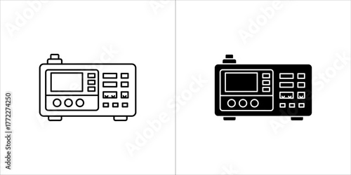 Electronic measuring instrument with display and buttons
