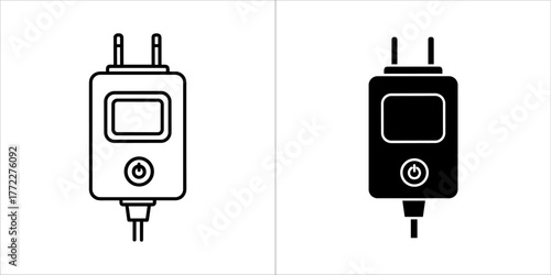 Smart plug icon, vector illustration in flat style