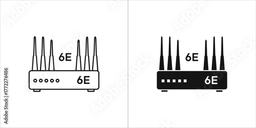 Wifi 6e router in black and white