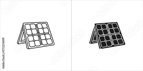 Solar panel in black and white