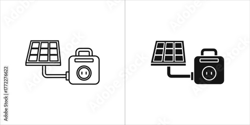 Solar panel generator icon alternative energy