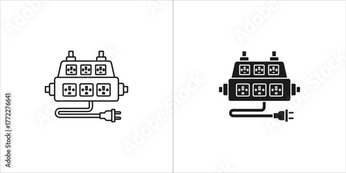 Power strip icon extension cord electric outlet