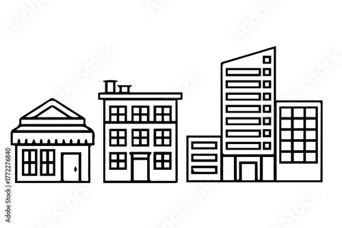 city buildings  city landscape elements vector illustration 