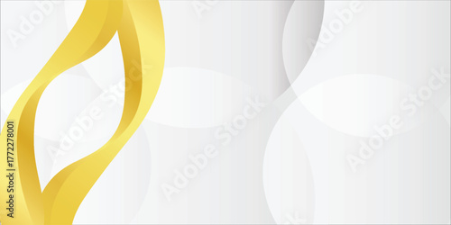 Abstract background with a flowing golden wave on a light gray backdrop with subtle circular patterns.