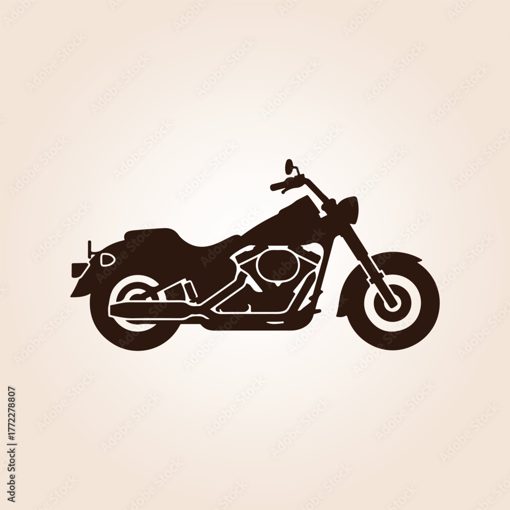 Fototapeta premium Motorcycle Silhouette, Black Solid Vector, Flat Minimal Design