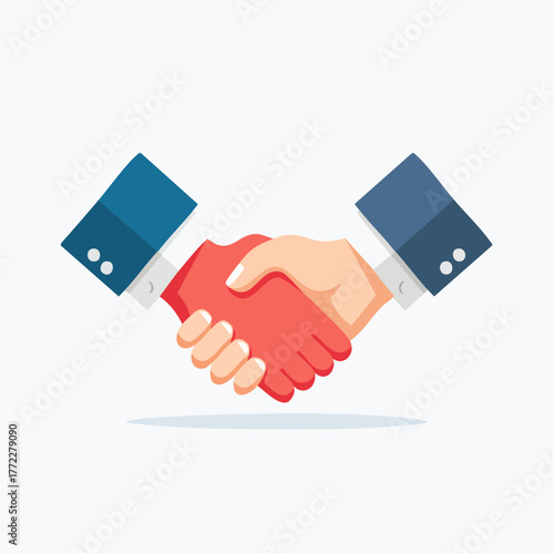 Businessman hands shaking on a deal with money, a vector illustration of business agreement and partnership success