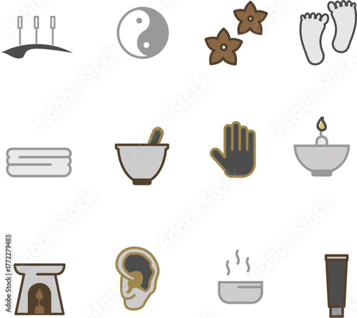 Alternative Acupuncture Medicine Thin Line Icon Vector – Minimalist Health and Wellness Symbol for Holistic Therapy and Healing Design