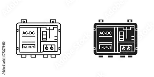 Ac to dc power converter icon in vector format