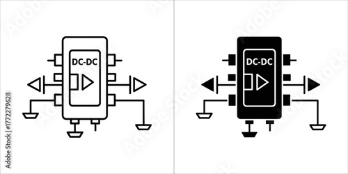 Dc to dc power converter icon in vector format