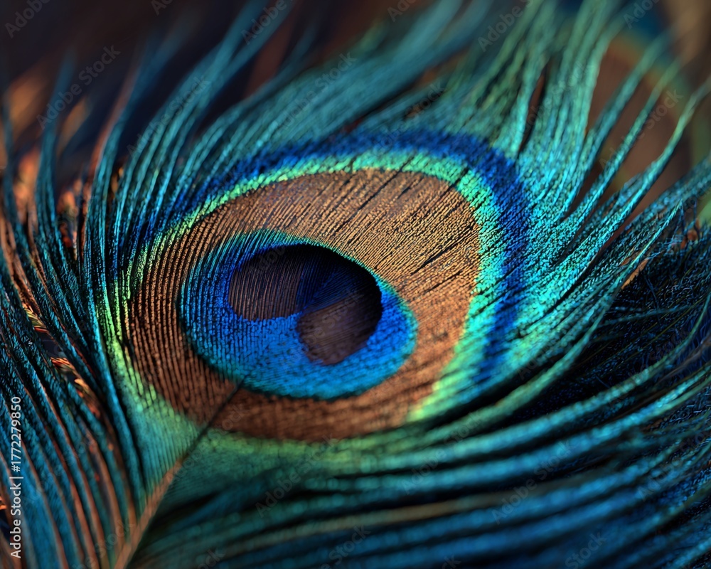 Obraz premium Peacock feather eye detail