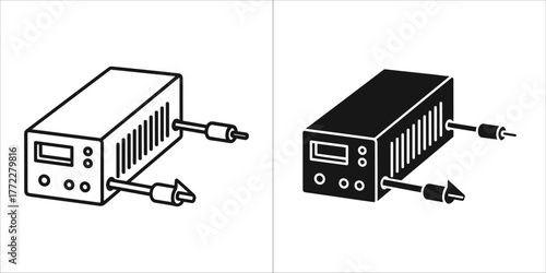 Power supply icon set, electric converter