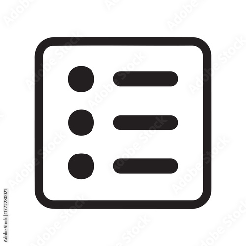 Checklist icon with bullet points and lines