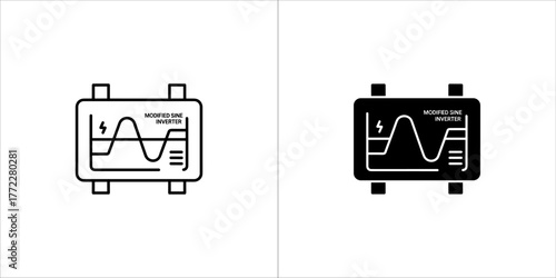 Black and white voltage meter icon